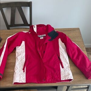 Columbia Pink and White Winter Jacket